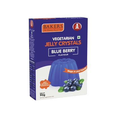 Bakers Blueberry Flavour Jelly Crystals, Tropical & Smooth Instant Premix Dessert - 100g (Pack Of 1)