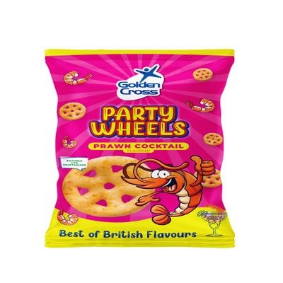Golden Cross Party Wheels, Prawn Cocktail Flavour, 12 x 90g