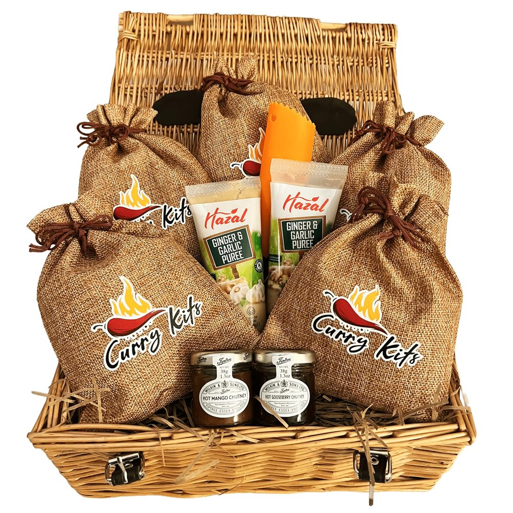 Curry Gift Set Hamper, Indian - Pack of 10 Curry Kits, Curry Gift Set, Spice Mixes (Hot)