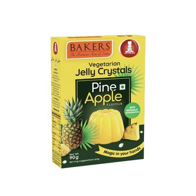 Bakers Pineapple Flavour Jelly Crystals, Tropical & Smooth Instant Premix Dessert - 100g (Pack Of 3)