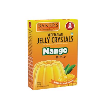 Bakers Mango Flavour Jelly Crystals, Tropical & Smooth Instant Premix Dessert - 100g (Pack Of 1)