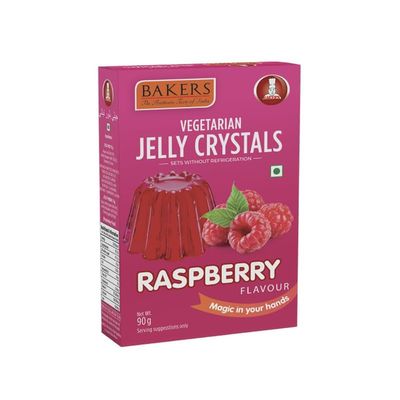 Bakers Raspberry Flavour Jelly Crystals, Tropical & Smooth Instant Premix Dessert - 100g (Pack Of 3)