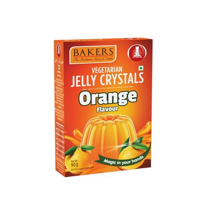 Bakers Orange Flavour Jelly Crystals, Tropical & Smooth Instant Premix Dessert - 100g (Pack Of 3)