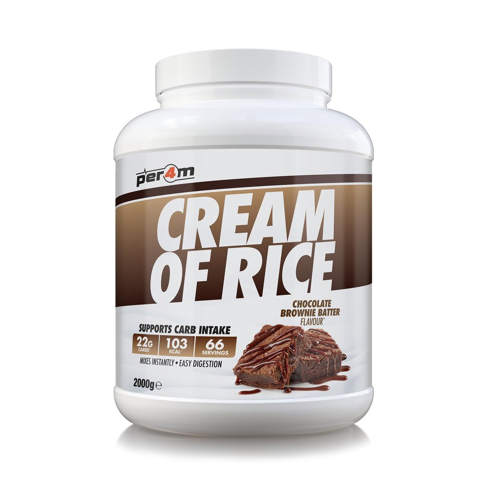Per4m Protein Cream of Rice | Easy-to-Digest Complex Carbohydrate | Gluten-Free, Plant-Based Smooth Rice Porridge | Ideal Pre- or Post-Workout (2kg (Pack of 1), Chocolate Brownie Batter)