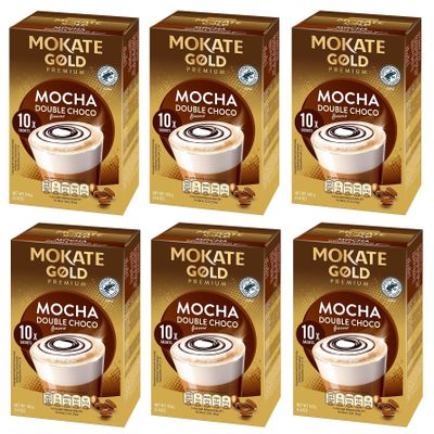 Mokate Gold Premium Mocha Double Chocolate Coffee Sachets x10 (Pack of 6, Total 60 Sachets)