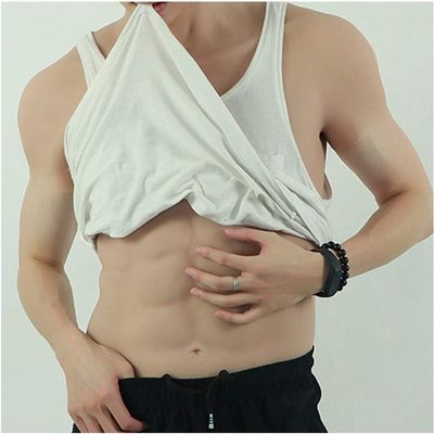 XRSMOU Silicone Fake Chest Muscle Vest, Realistic Simulation Chest Muscle, Fake Muscle Suit, Fake Muscle Fake Chest, Muscle Abdomen