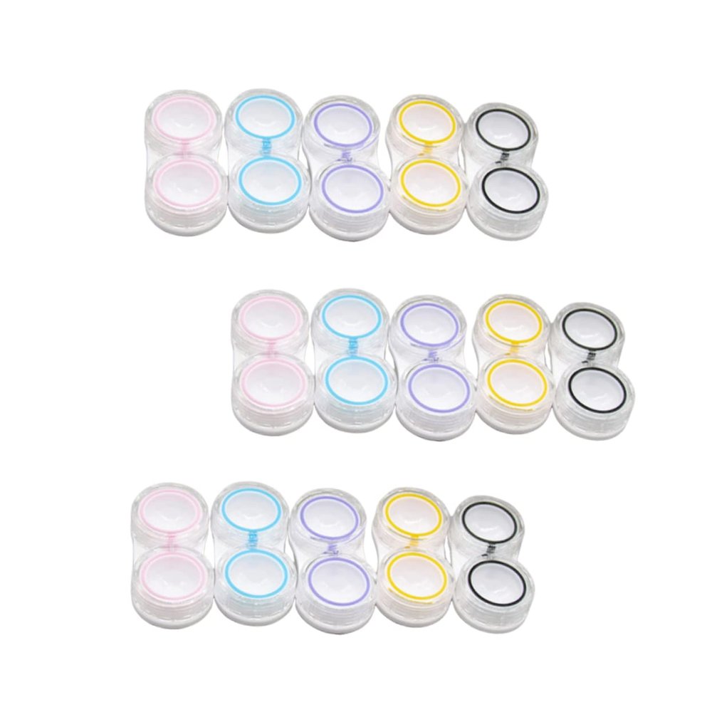 BCOATH Lense Container Lense Case Portable Leak-Proof Dual Storage Box for Contact Lenses Plastic Lens Holder Keeps Lenses Clean for Bags Or Cabinet Use