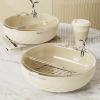 Dried Fruit Tray Living Room Household Snack Placement Tray Double-layer Drained Fruit Basin Fruit Basket Cracked Melon Seeds Firm Fruit Tray/6535(Cream Silver - Double) view 2