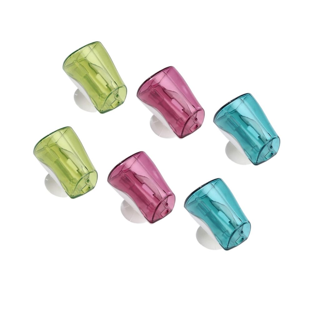 Anneome 6pcs Wall Mounted Toothbrush Cover Suction Cup Protective Caps for Bathroom and Kitchen Random Color