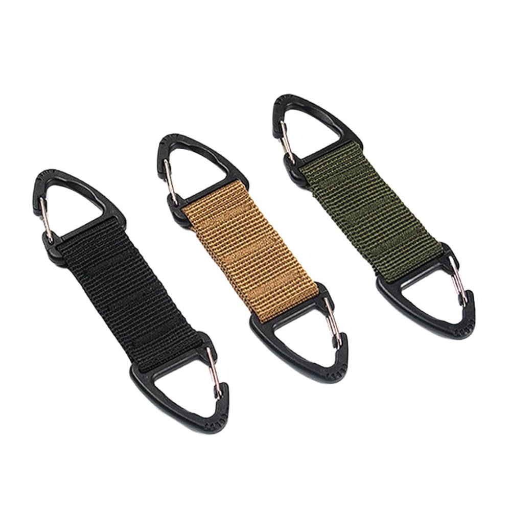 Anneome Mask Hanging Hooks and Ear Rear Buckles for Masks 3pcs Set, Anti-Slip Nylon Strap Extenders in Black Green Khaki, Backpack Buckle Compatible for Outdoor and Daily Use