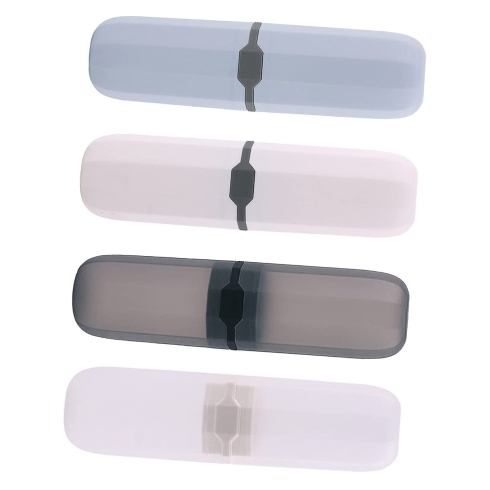 BCOATH Toothbrush and Toothpaste Case 4Pcs Portable Travel Storage Box for Business Trips with Easy Clean Design Lightweight Sturdy Plastic