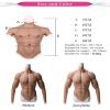 XRSMOU Men's Silicone Chest, Male Chest Vest, Men's Silicone Chest Realistic Fake Muscles with Realistic Skin Texture for Role Play Halloween Props view 2