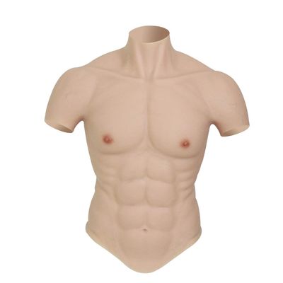 XRSMOU Silicone Muscle Suit, Male Chest Simulation Skin, Realistic Half-body Male Chest Muscles, Men's Cross-dressing, Role-playing