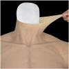 XRSMOU Silicone Fake Chest Muscle Vest, Artificial Simulation Muscle, Realistic Silicone Fake Muscle,for Men's Role-playing Masquerade Costumes view 3