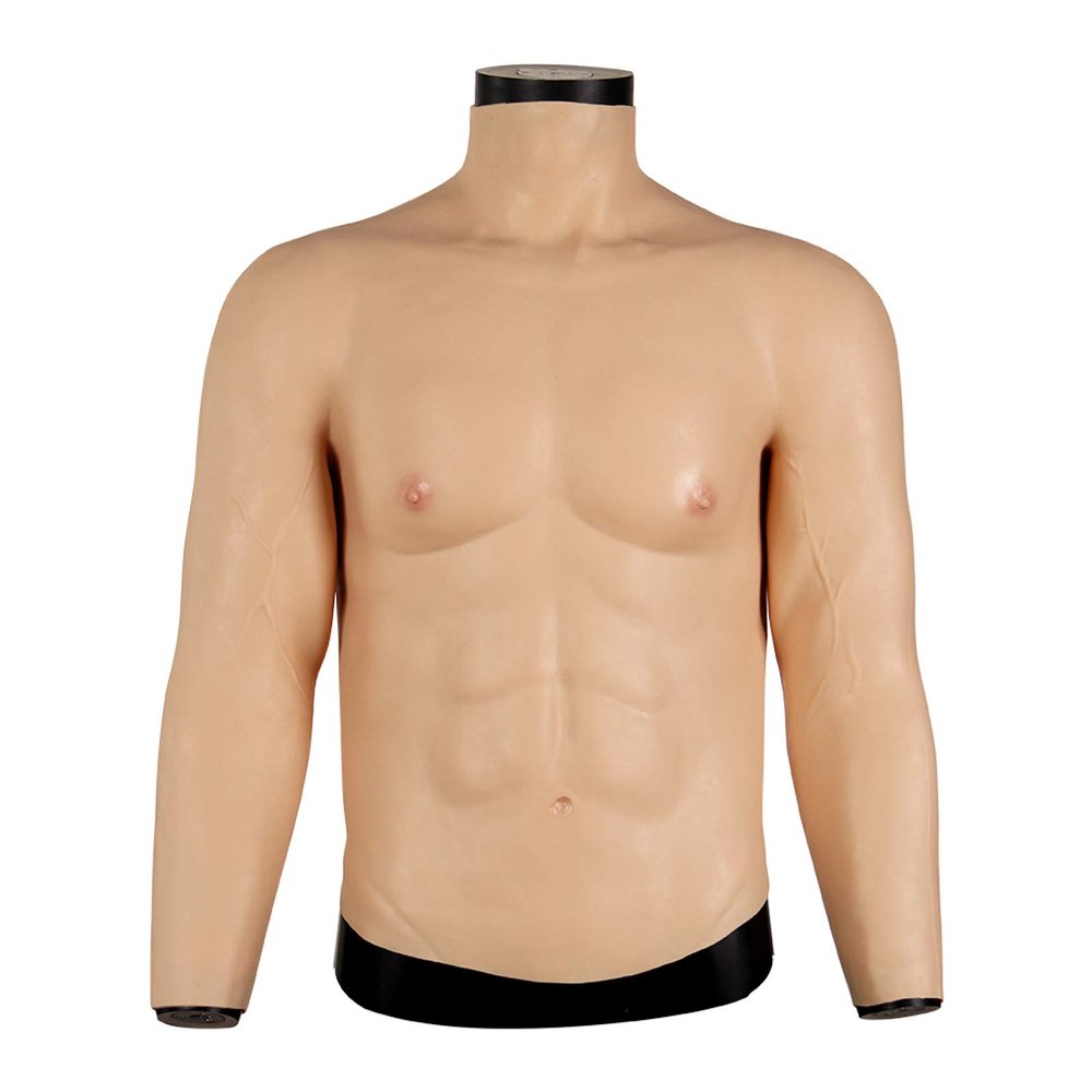 XRSMOU Silicone Chest Muscle Suit, Artificial Simulation Muscle, Realistic Silicone Muscle Vest, Fake Chest,for Role-playing Masquerade Costumes