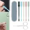 AYNKH Nose Hair Trimmer, 6 Pcs 2-in-1 Nostril Hair Remover Tool, Upgraded Double Sided 360 Rotating Manual Nose Hair Trimmer view 1