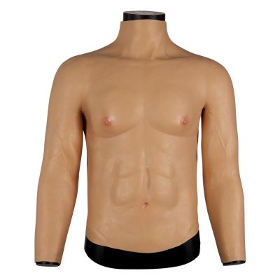 XRSMOU Silicone Chest Muscle Suit, Artificial Simulation Muscle, Realistic Fake Chest Muscle Vest,for Role-playing Masquerade Costumes