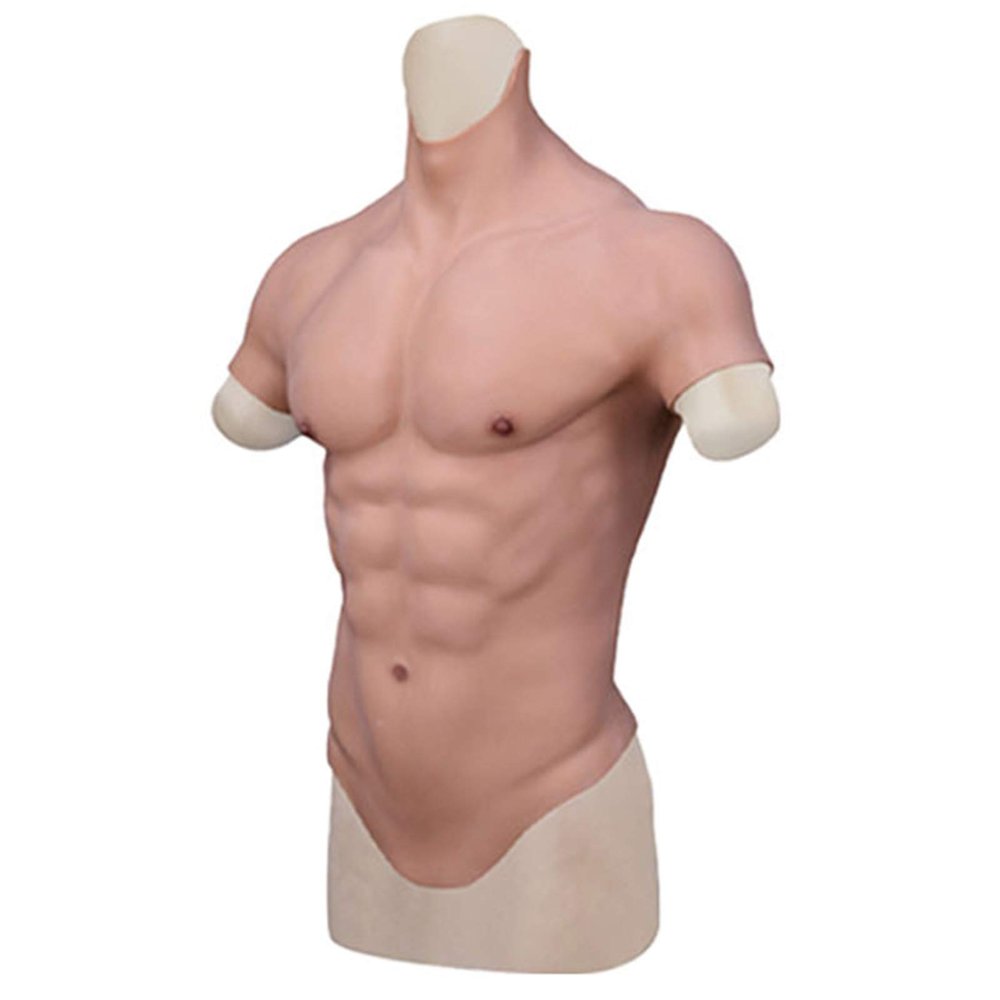 XRSMOU Silicone Muscle Suit, Realistic Silicone Fake Muscle Fake Chest Muscle Abdomen for Men's Role-playing Masquerade Costumes