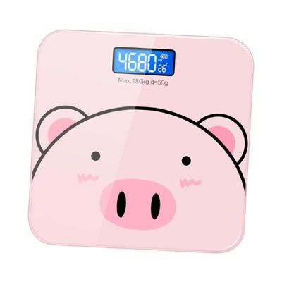 Hoement Cartoon Electronic Body Weight Scale Usb Charging Accurate Weight Measurement Compact Size Suitable for Home Use for Health Monitoring