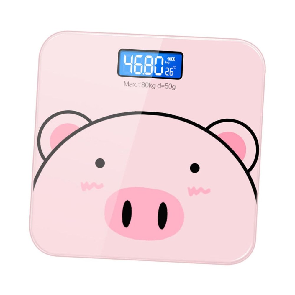 Hoement Cartoon Electronic Body Weight Scale Usb Charging Accurate Weight Measurement Compact Size Suitable for Home Use for Health Monitoring