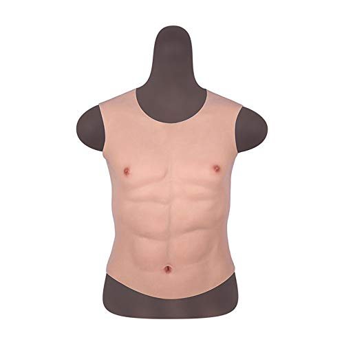 XRSMOU Fake Silicone Muscle Suit, Muscle Vest, Realistic Silicone Fake Muscle, Fake Chest Muscle Abdomen,for Men's Role Play Costumes
