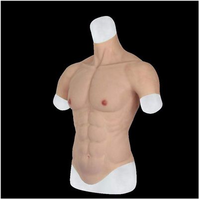 XRSMOU Silicone Fake Chest Muscle Vest, Artificial Simulation Muscle, for Men's Role-playing Masquerade Costumes