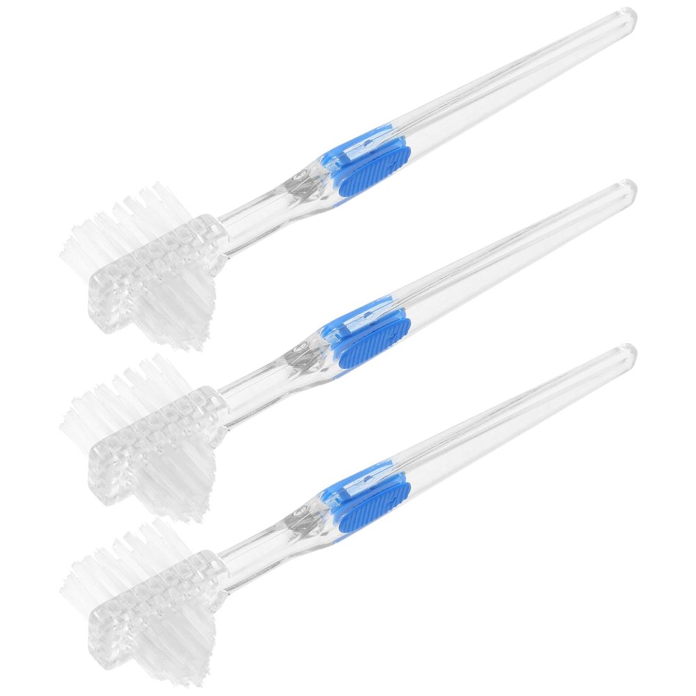 Healvian 15pcs Denture Brush False Teeth Cleaning Brush Double Sided Toothbrush for Artificial Teeth Cleaner Portable Travel Use
