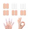 Dinghaole 12 Pcs Silicone Finger Protectors, Finger Protector Support, Breathable Finger Sleeves Finger Bandages, for Finger Cracking, Finger Callus, Finger Arthritis, Hand Eczema Protection view 1
