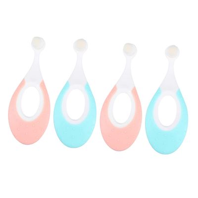 SEWOART Baby Toothbrush 4pcs Soft Bristle Toddler Tooth Brush for Infant Training Gum Care with Pink and Blue Colors Suitable for Newborn Oral Hygiene