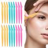 18 Pcs Eyebrow RazorsPortable Eyebrow face Razors Facial Shaver Eyebrow Remover with Cover for Women and MenGreen Pink Yellow view 1