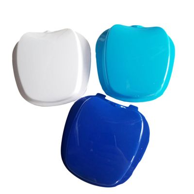 BCOATH Denture Storage Box and Plastic Denture Case 2pcs with Filtered Hinge for Travel and Daily Use Random Color