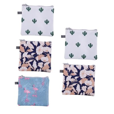 BCOATH 5pcs Sanitary Towel Pouches for Girls Fashion Tampon Pouches Zipper Bag for Outdoor