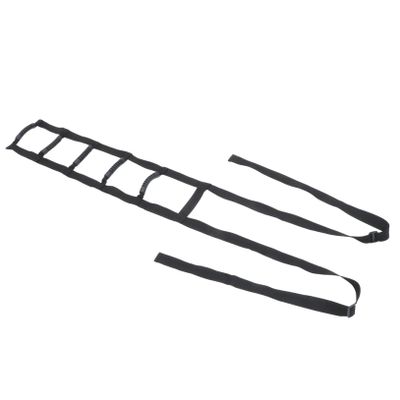 Hoement Bed Ladder Rope Pull up Strap for Elderly Wake up Aid with Five Cushioned Handles Adjustable Black Oxford Cloth