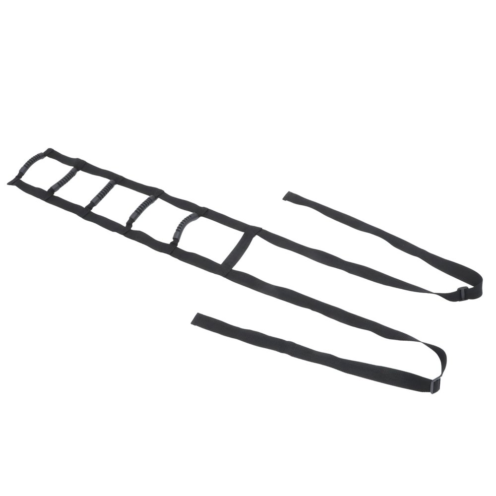 Hoement Bed Ladder Rope Pull up Strap for Elderly Wake up Aid with Five Cushioned Handles Adjustable Black Oxford Cloth