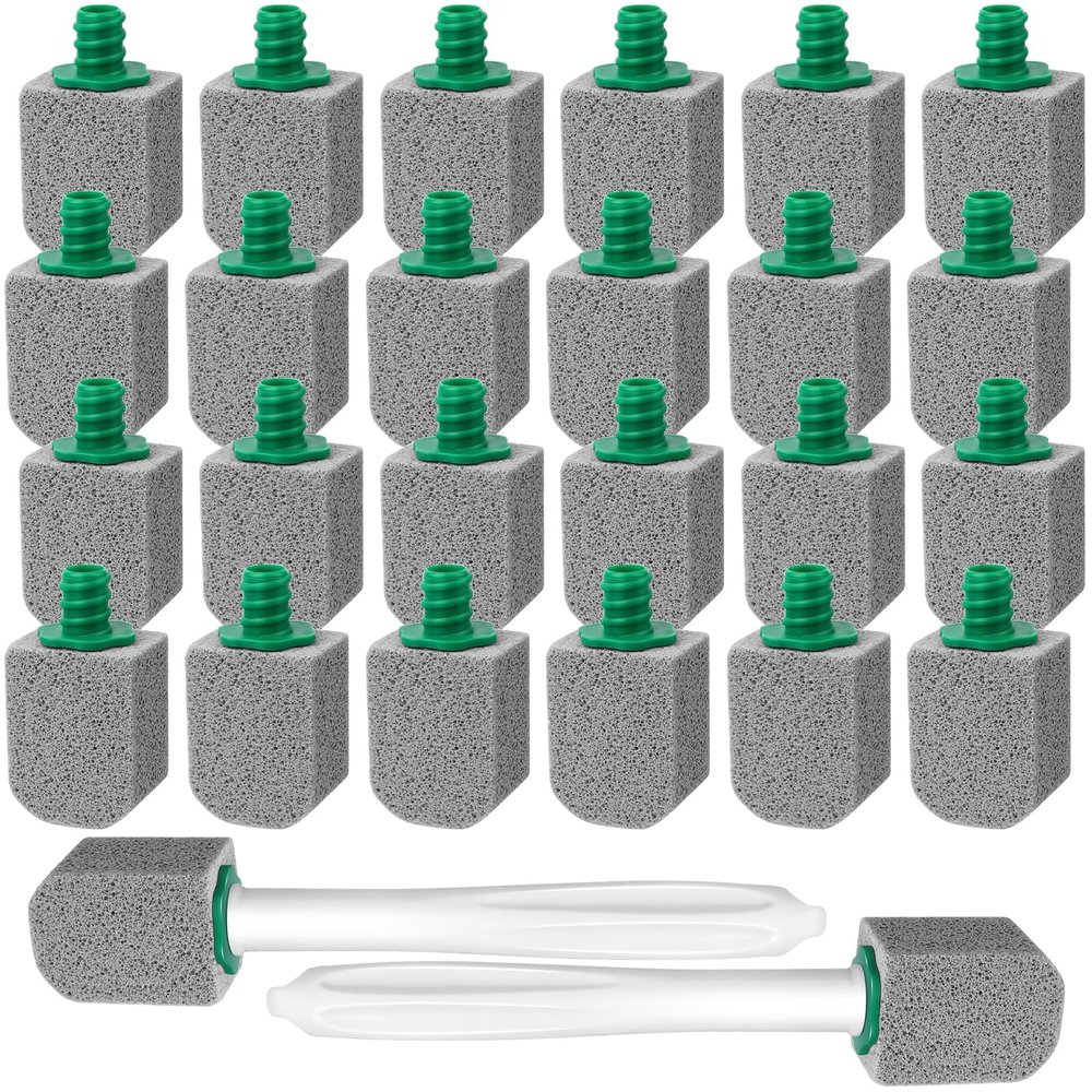 24 PCS Pumice Stone Long Handle Pumice Stone with Cleaner Toilet Pumice Stone for Toilet Bowl Cleaning, Powerfully Away Limescale Stain,Hard Water Ring, Cleaning Block for Pool Bathtubs Sink Gril (24)