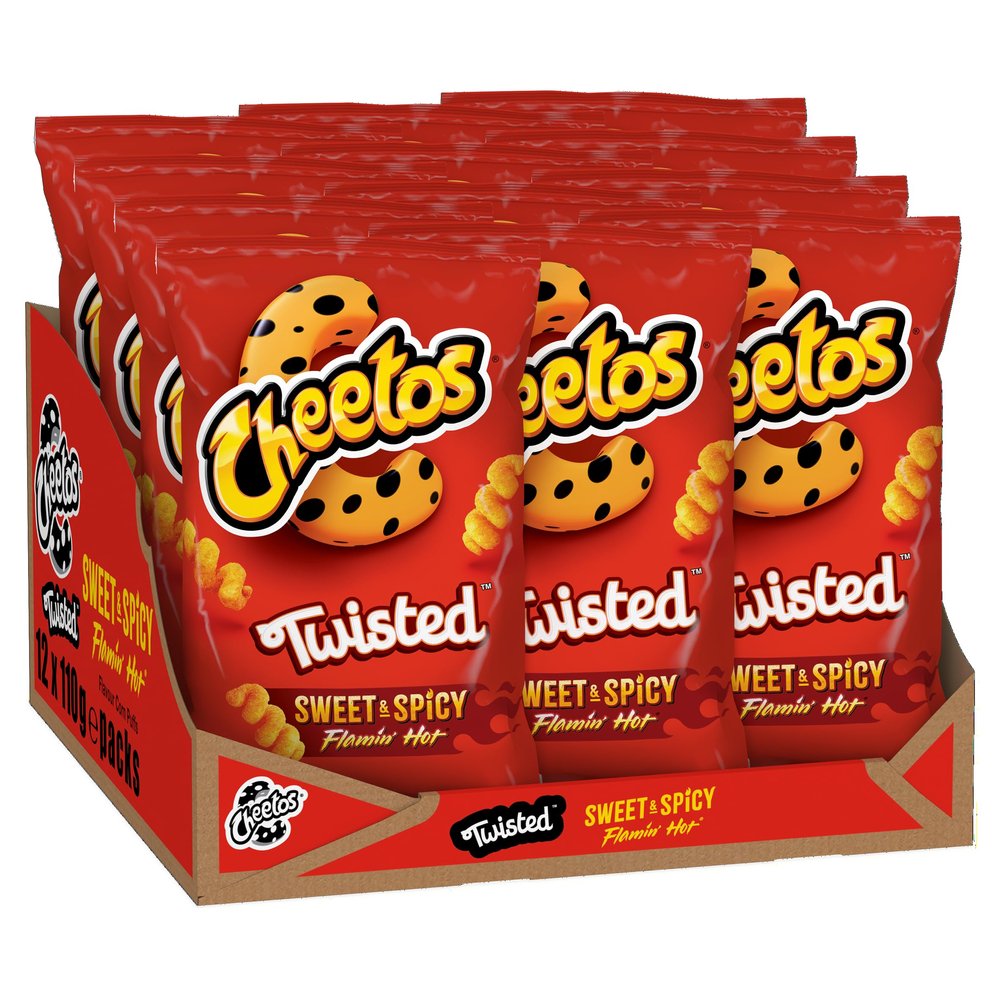 Cheetos Twisted Sweet & Spicy Sharing Bag Crisps 110g (Case of 12)