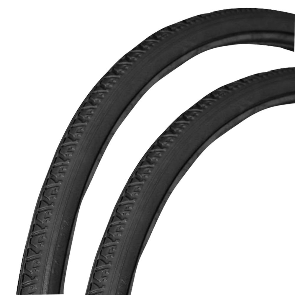24 Inch Manual Wheelchair Rear Wheel Accessories Polyurethane Solid Tire Black and Gray One Pair(Black)