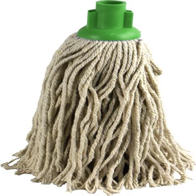 Pack of 2 100% Cotton Mop Heads Replacement Super Absorbent Floor Mop Plastic Socket (Green Jumbo Mop PY16)