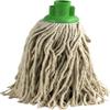 Pack of 2 100% Cotton Mop Heads Replacement Super Absorbent Floor Mop Plastic Socket (Green Jumbo Mop PY16) view 1