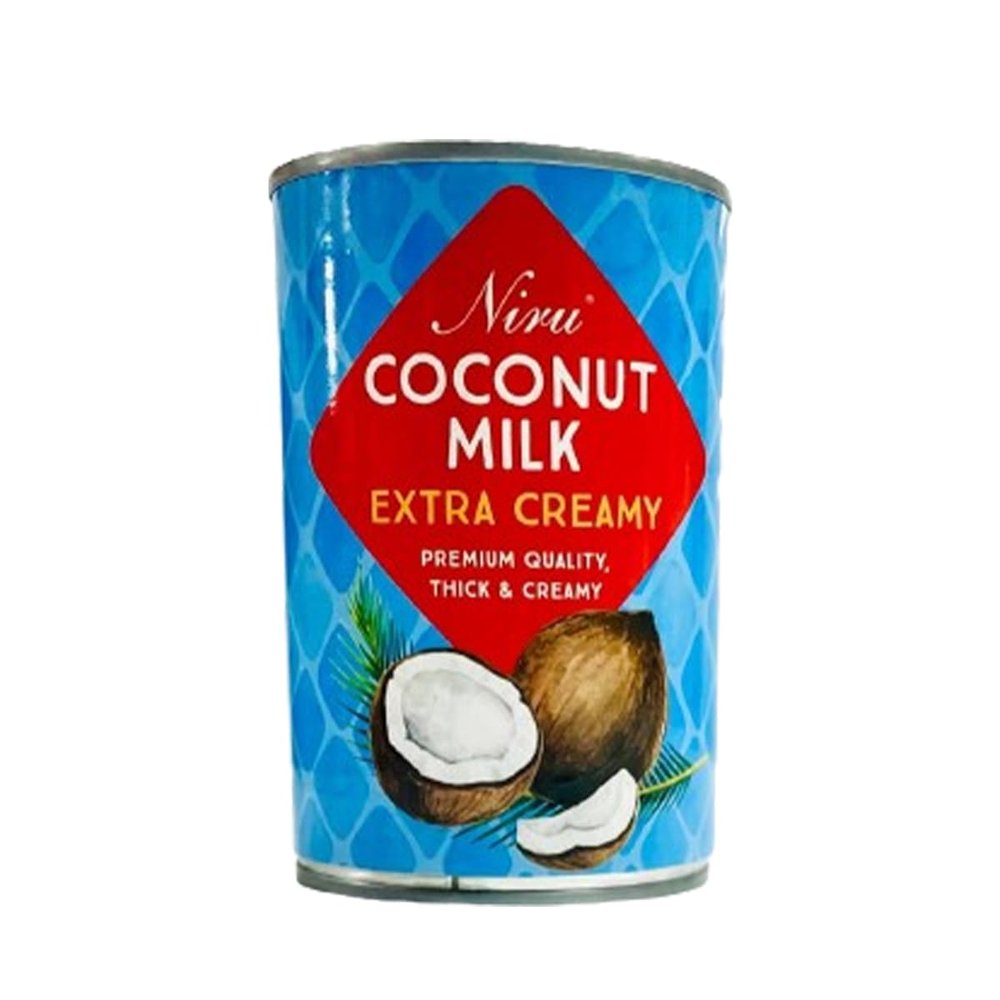 FreshCart Basics Niru's Coconut Milk Extra Creamy Tin- 400ml, Extra Creamy, Thick & Creamy, Perfect for Cooking & Baking, No Additives (Pack of 1)