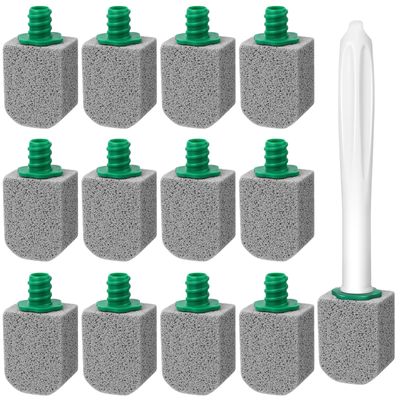AXBMM 12 PCS Pumice Stone Long Handle Toilet Cleaner, Powerfully Removes Limescale Stain, Hard Water Ring, Cleaning Block for Pool Bathtubs Grill