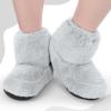 Cozypower Microwavable Slippers for Women Men Heated Booties Warming Slippers Heatable Wellness Boots with Moist Heat Therapy Comfortable Feet Warm for Foot Ankle Pain Plantar Fasciitis, Grey, One view 2