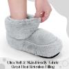 Cozypower Microwavable Slippers for Women Men Heated Booties Warming Slippers Heatable Wellness Boots with Moist Heat Therapy Comfortable Feet Warm for Foot Ankle Pain Plantar Fasciitis, Grey, One view 3
