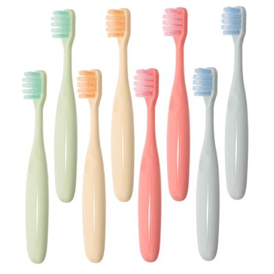 Healvian Soft Bristle Boys and Girls Toothbrushes 8pcs Set Candy Colors Manual Toothbrush for Children Ultra Soft Bristles Suitable for Baby Oral Care