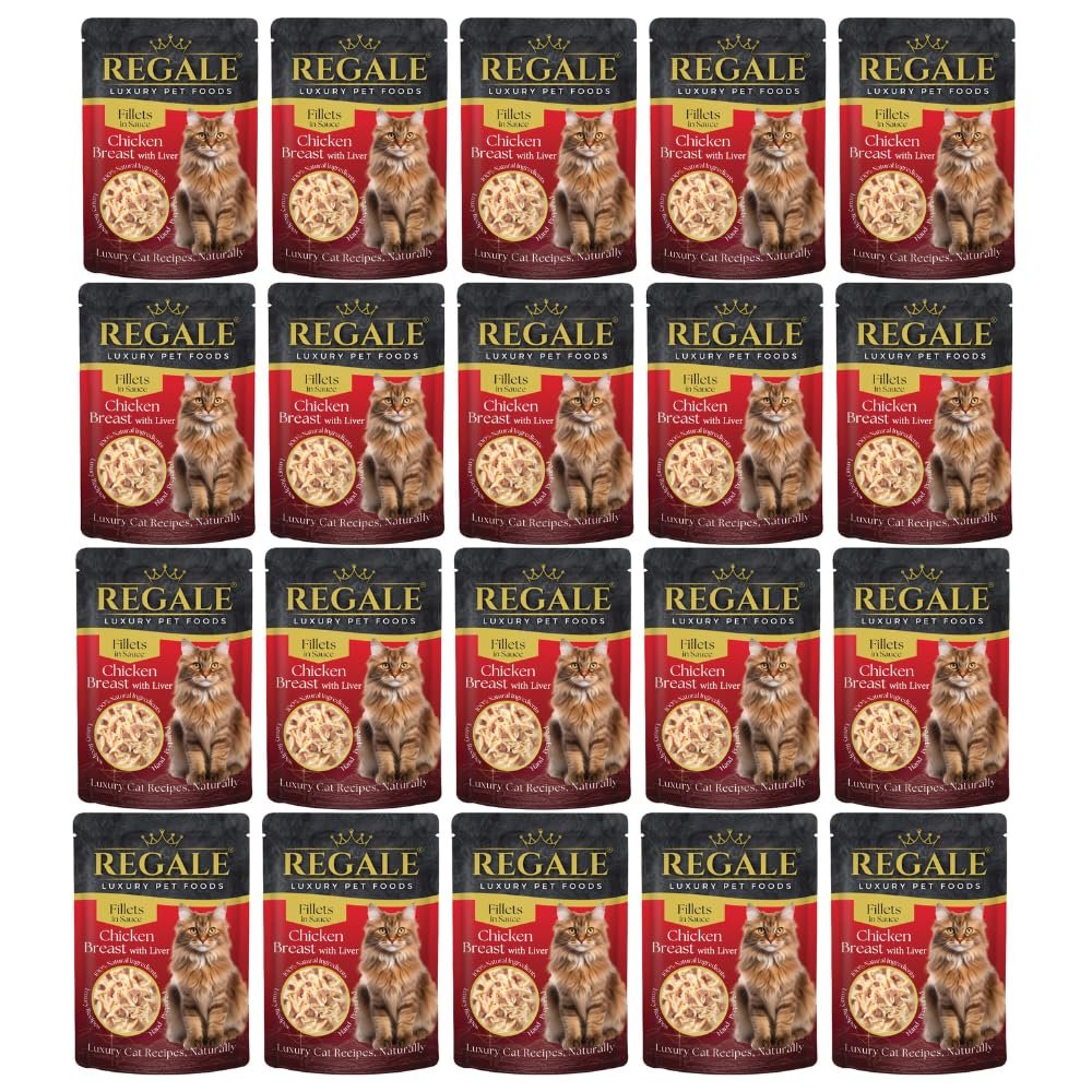 Regale Fillets in Sauce Cat Food - Chicken Breast with Liver - Give Your Feline Ffriend The Royal Treatment With RegaleChicken Breast Fillets With Liver In Sauce - Pack of 20 x 70g