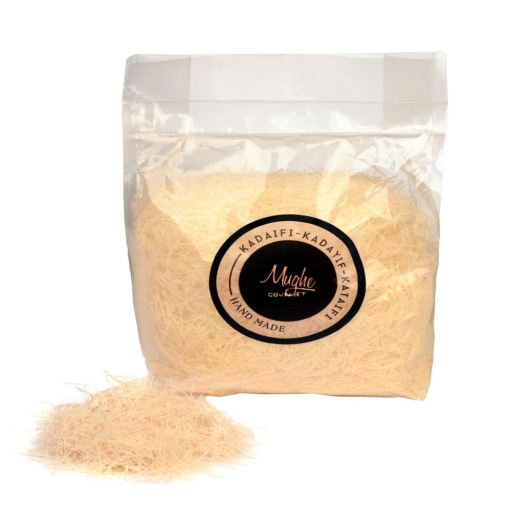 Mughe Gourmet - Premium Dried & Chopped Kataifi Shredded Fillo Dough - Kurutulmu Kadayif - Baklava, Kunafa, Viral Dubai Pistachio Chocolate Bar Phyllo Dough 400g