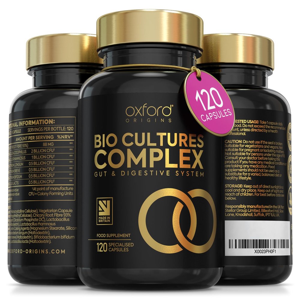Advanced Probiotics for Gut Health | Made in The UK | Scientifically Formulated Pre & Probiotic Gut Health Supplements | Capsules with 5 Billion Bacterial Cultures, 100 Billion CFU/g | 120 Capsules
