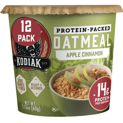 Kodiak Cakes Instant Protein Apple Cinnamon Oatmeal in a Cup 60ml (Pack of 12)