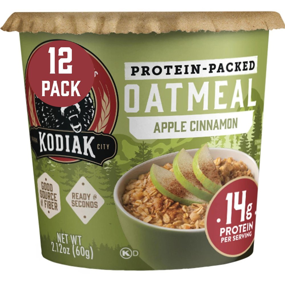 Kodiak Cakes Instant Protein Apple Cinnamon Oatmeal in a Cup 60ml (Pack of 12)
