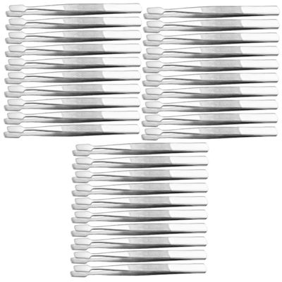 Beatifufu 30pcs Stainless Steel Crafting Tweezers for Coin Handling Stamp Tongs Clip Jewelry Making Slanted Tip for Lash Applicator for Eyelash Extensions and Hobbies